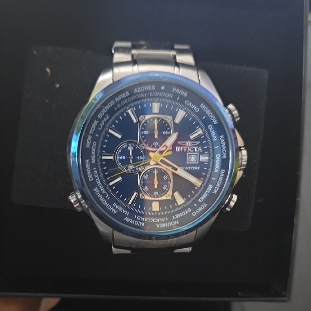Invicta Silver and Blue Men's Watch